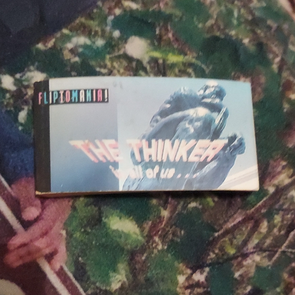 Retro Flip Book Made In Usa. Artist: Auguste Rodin "the Thinker"